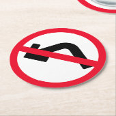 Links Zeichen | Kundenspezifische Round-Untersetze Runder Pappuntersetzer (Angewinkelt)