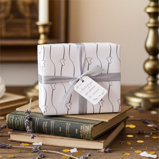 Links zu Schwarz und Weißem Herzen Paare Wrapping Geschenkpapier