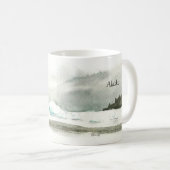 Linkshändige Alaska-Boots-Reise Kaffeetasse (VorderseiteRechts)