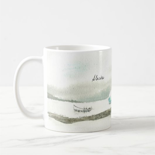 Linkshändige Alaska-Boots-Reise Kaffeetasse (Links)