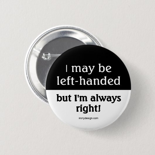 Linkshändige Leute Button (Vorne & Hinten)