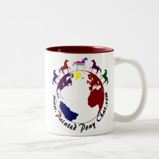 Linkshändige Pony-Chat-Schale Zweifarbige Tasse