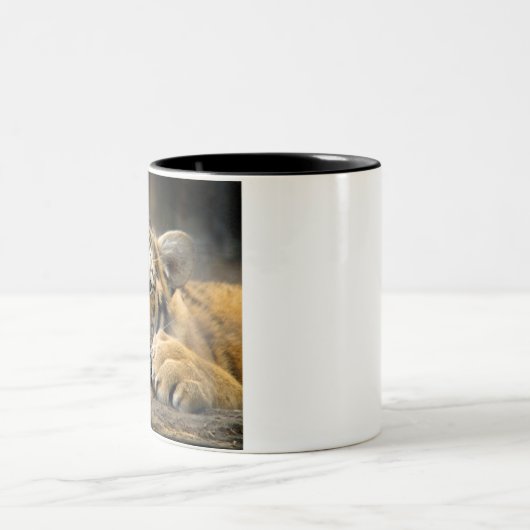 Linkshändige Tiger-Tasse Zweifarbige Tasse (Mittel)