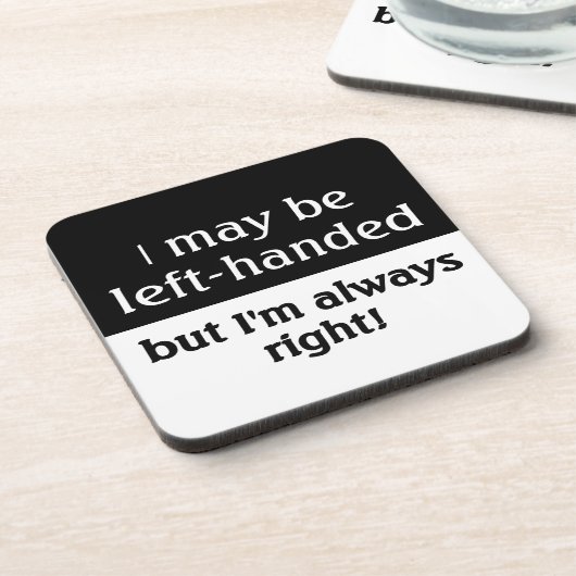 Linkshändiger Leute Spaß Getränkeuntersetzer (Linke Seite)