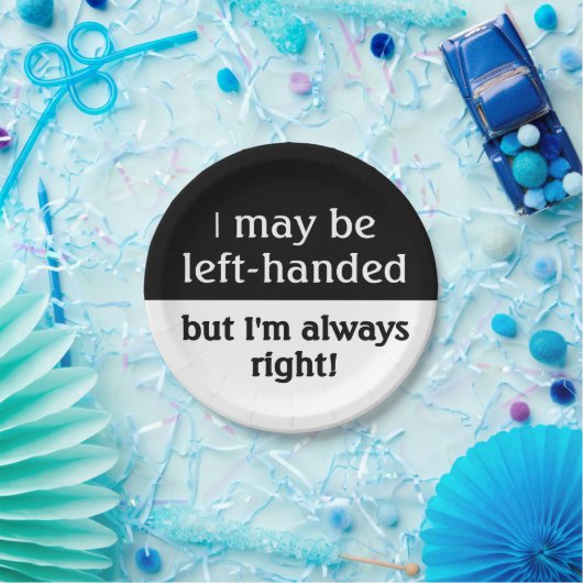 Linkshändiger Leute Spaß Pappteller (Party)