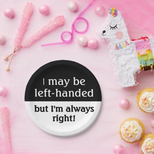 Linkshändiger Leute Spaß Pappteller (Party)