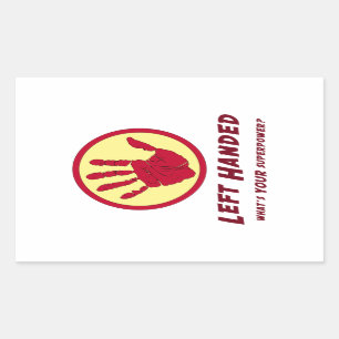 Linkshändiger SuperPower Rechteckiger Aufkleber