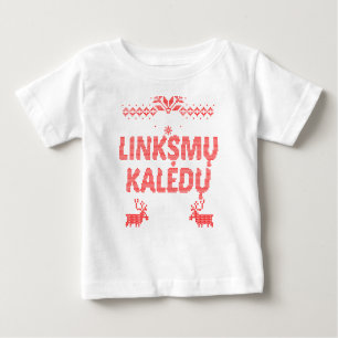 Linksmu Kaledu Litauisch Merry Weihnachtsgeschenk Baby T-shirt