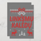 Linksmu Kaledu Litauisch Merry Weihnachtsgeschenk Einladung (Vorne/Hinten)