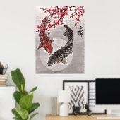 LinLi Chinesische Aquarellkunst Print - KOI Fisch Poster (Heimbüro)