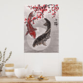 LinLi Chinesische Aquarellkunst Print - KOI Fisch Poster (Küche)