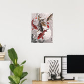 LinLi Chinesische Aquarellkunst Print - KOI Fisch  Poster (Heimbüro)