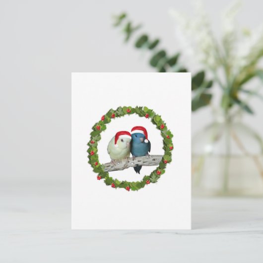 Linnie Weihnachtskranz Feiertagspostkarte (Stehend Vorderseite)