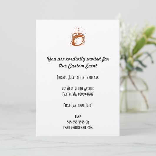 Lino-Cup Einladung (Stehend Vorderseite)