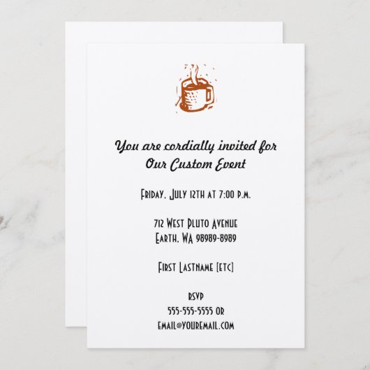 Lino-Cup Einladung (Vorne/Hinten)