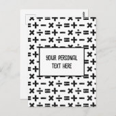 Lino Cut & Custom Text Postkarte (Vorne/Hinten)