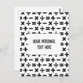 Lino Cut & Custom Text Postkarte (Vorne/Hinten)