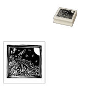 Lino Cut Hare Briefmarke Gummistempel (Stempel)