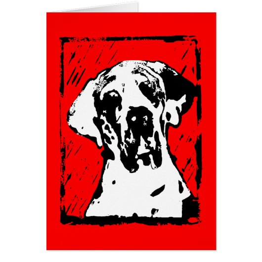Lino Cut Print Design Great Dane Esra (Vorne)