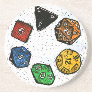 Lino-Druck Spiel-Würfel-Untersetzer Sandstein Untersetzer