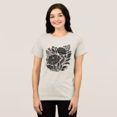 linocut Blume boho botanisch Tri-Blend Shirt (Vorderseite voll)