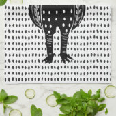 Linocut Chicken Geschirrtuch (Gefaltet)