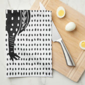 Linocut Chicken Geschirrtuch (Viertel Falte)