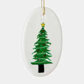 Linocut Design Nostalgie Weihnachtsbaum Ornament (Rechts)