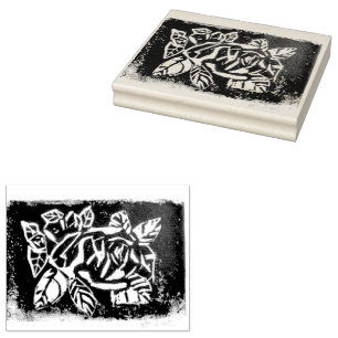 Linocut-Rose Gummistempel
