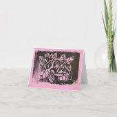 Linocut-Rose Karte (Vorderseite)