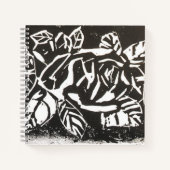 Linocut-Rose Notizblock (Vorderseite)