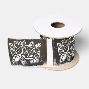 Linocut-Rose Satinband