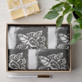 Linocut-Rose Seidenpapier (Geschenk)