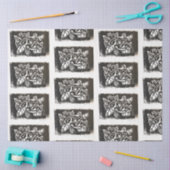 Linocut-Rose Seidenpapier (Basteln)