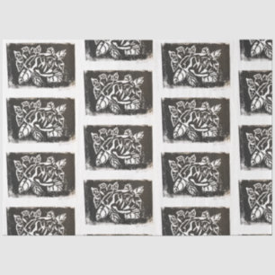 Linocut-Rose Seidenpapier