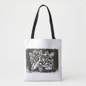Linocut-Rose Tasche (Vorderseite)