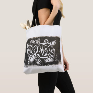 Linocut-Rose Tasche