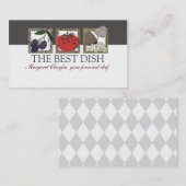 Linoleum schnitt italienisches kochendes visitenkarte (Vorne/Hinten)