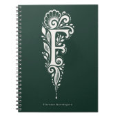 Linolschnitt-Buchstabe F Botanisches Monogramm-Not Notizblock (Vorderseite)