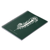 Linolschnitt-Buchstabe J Botanisches Monogramm Not Notizblock (Linke Seite)