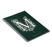 Linolschnitt-Buchstabe M Botanisches Monogramm Not Notizblock (Rechte Seite)