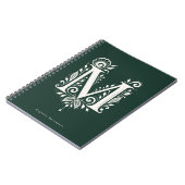 Linolschnitt-Buchstabe M Botanisches Monogramm Not Notizblock (Linke Seite)