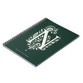 Linolschnitt-Buchstabe-N-Botanik-Monogramm-Notizbu Notizblock (Linke Seite)