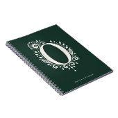 Linolschnitt-Buchstabe O Botanisches Monogramm Not Notizblock (Rechte Seite)