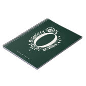 Linolschnitt-Buchstabe O Botanisches Monogramm Not Notizblock (Linke Seite)