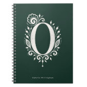 Linolschnitt-Buchstabe O Botanisches Monogramm Not Notizblock (Vorderseite)