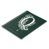 Linolschnitt-Buchstabe Q Botanisches Monogramm Not Notizblock (Linke Seite)
