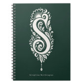 Linolschnitt-Buchstabe S Botanisches Monogramm Not Notizblock (Vorderseite)