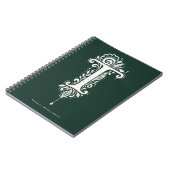 Linolschnitt-Buchstabe-T-Botanik-Monogramm-Notizbu Notizblock (Linke Seite)