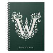 Linolschnitt-Buchstabe W Botanisches Monogramm-Not Notizblock (Vorderseite)